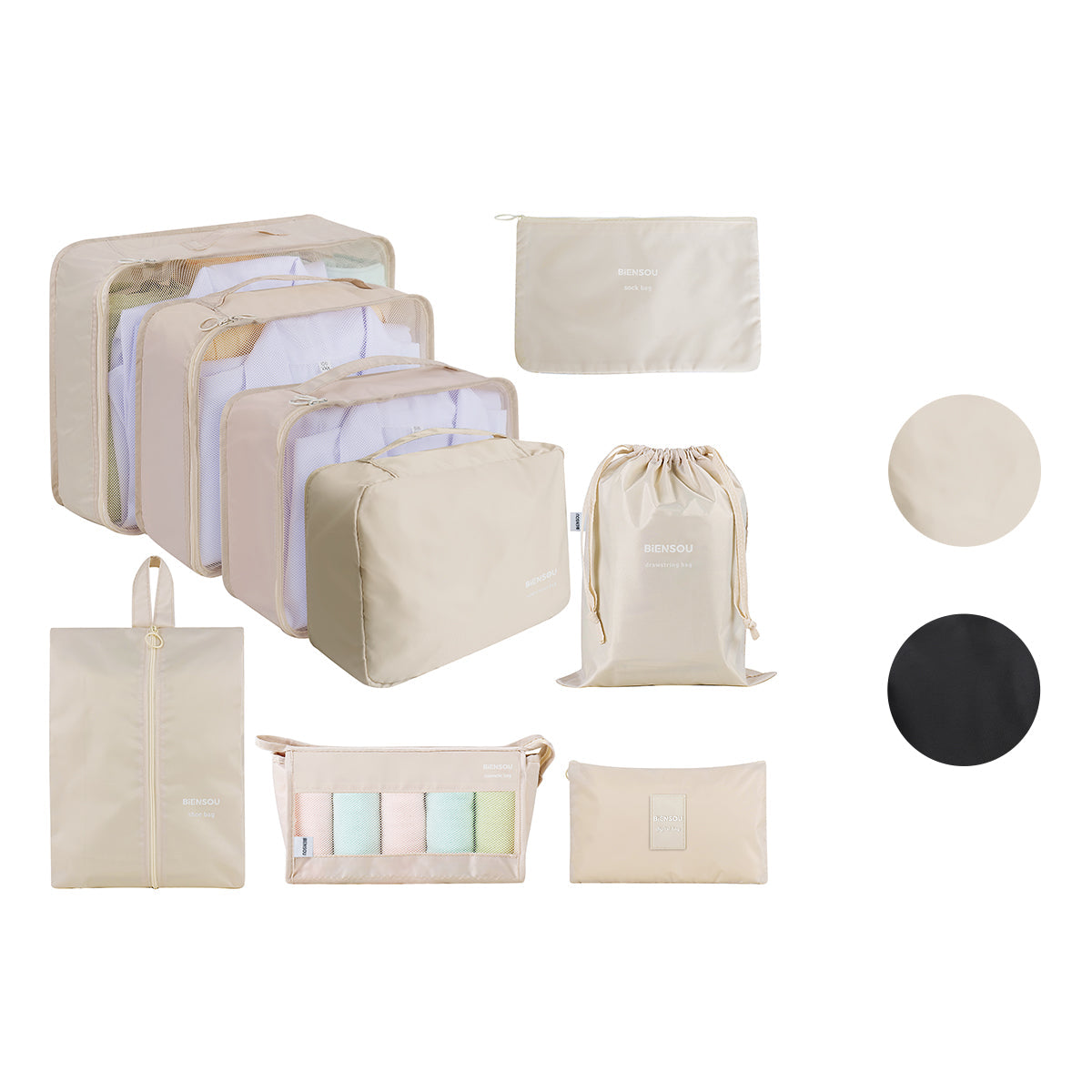 Packing Cube 9-Delig Creme