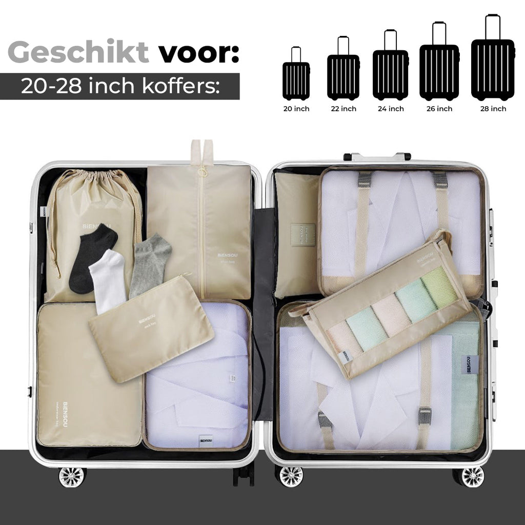 Packing Cube 9-Delig Creme