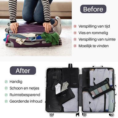 Packing Cube 9-Delig Zwart
