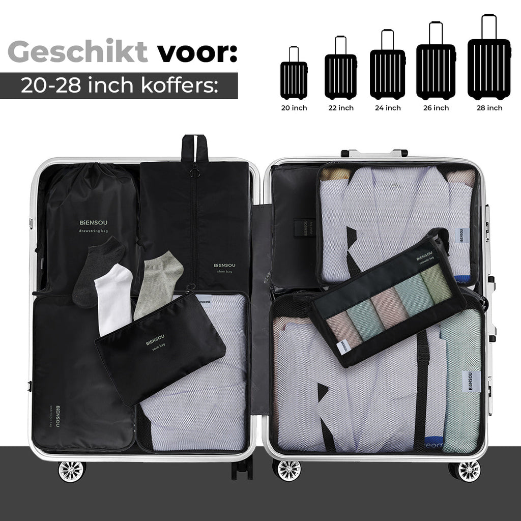 Packing Cube 9-Delig Zwart